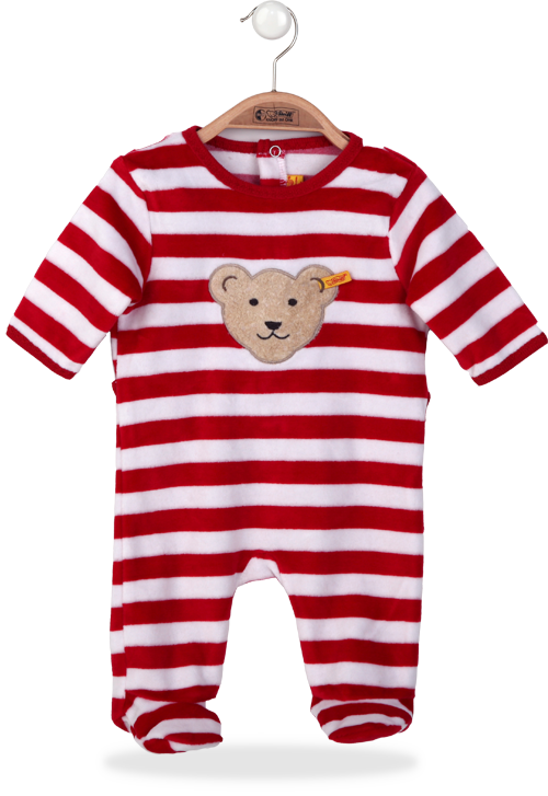 Steiff Red And White Striped Velour Babygrow - Just Did 9 Months On The Inside Baby Grow (500x727), Png Download