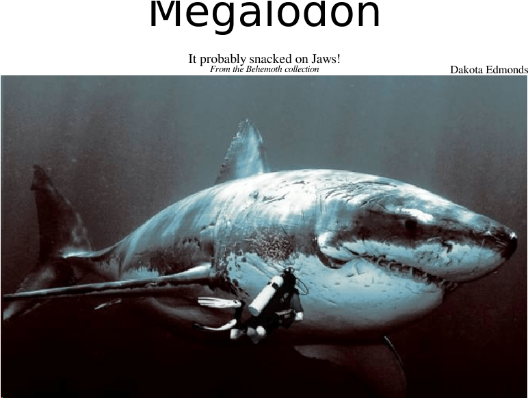 Megalodon Sheet Music For Piano, Piccolo, Alto Saxophone, - Hd Great White Shark (850x1100), Png Download