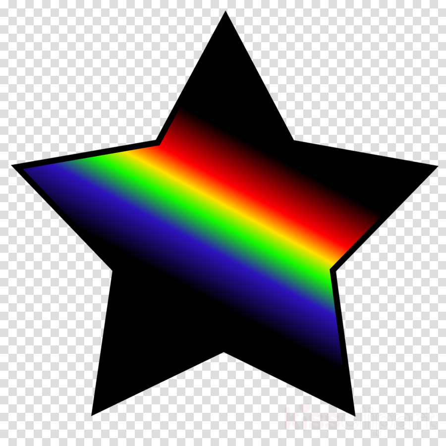 Rainbow Star With Black Clipart Clip Art - Star Icon Transparent Background (900x900), Png Download