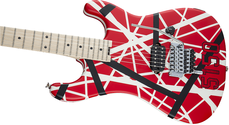 Evh Striped Series 5150® Maple Fingerboard Red Black - Evh Striped Series 5150 Electric Guitar - Red/black/white (800x438), Png Download