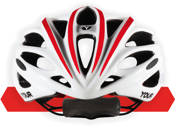 Your Helmets Team White 01 Front Tomato Red - Bicycle Helmet (735x459), Png Download