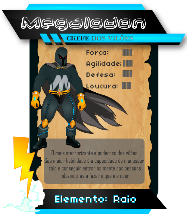Megalodon, O Domador De Raios - Cartoon (620x750), Png Download