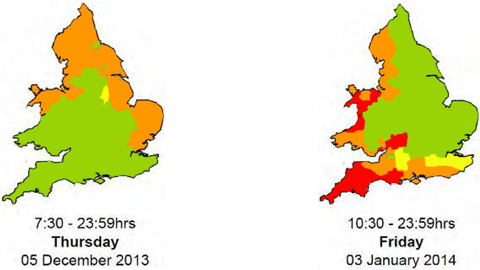 Flood Risk Maps For The Two Storms In December 2013 - Christmas Tree (800x397), Png Download