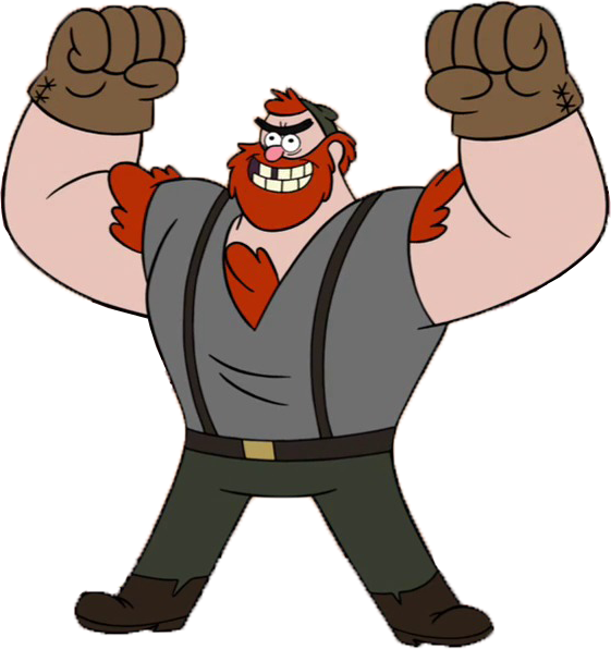 Manly Dan Appearance - Leñador De Gravity Falls (561x596), Png Download