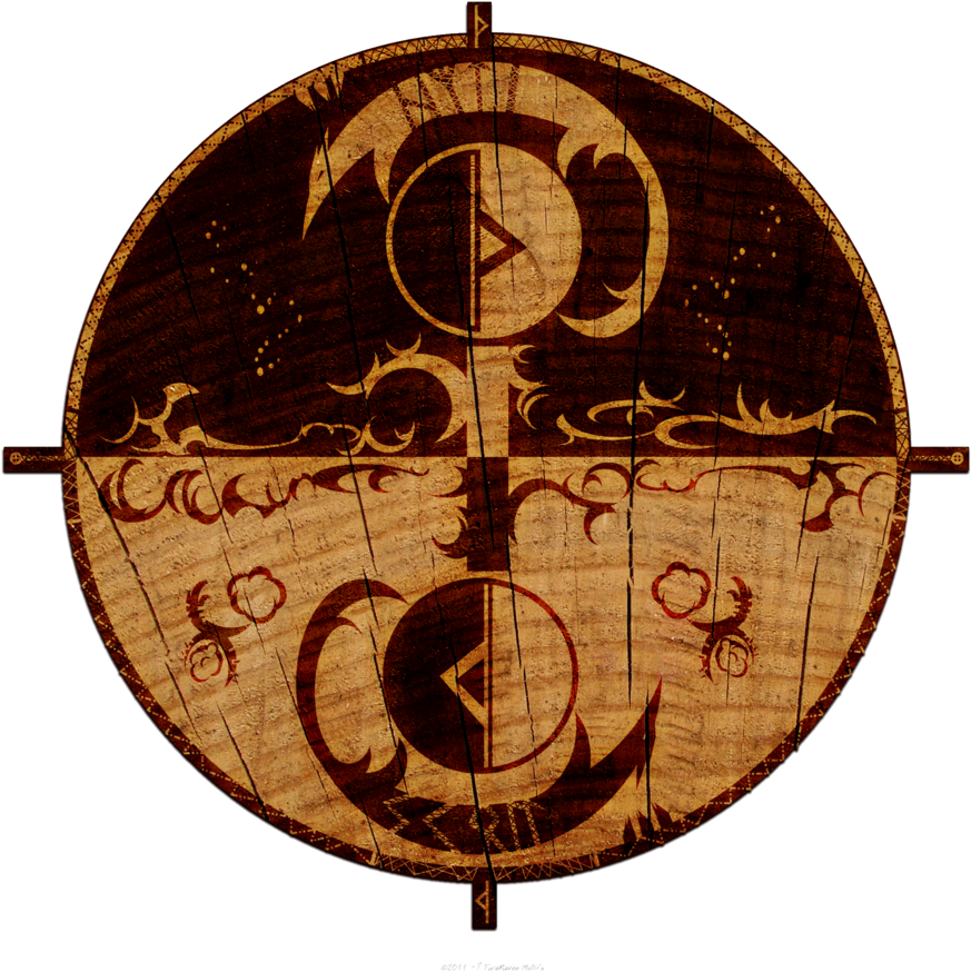 The Wheel Of Hrothvitnir's Whelps By ~twaravenmotifs - Lobos Hati Y Skoll (894x894), Png Download