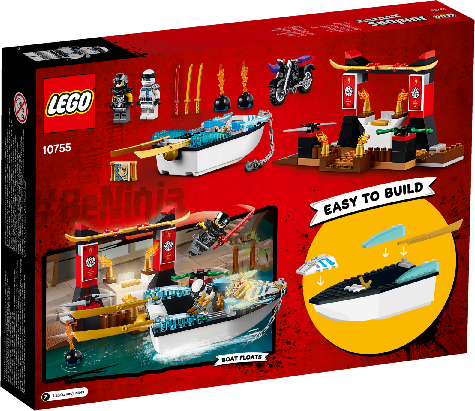Juniors 10755 Ninja Boat Pursuit ,, , Large - Lego (1583x1368), Png Download