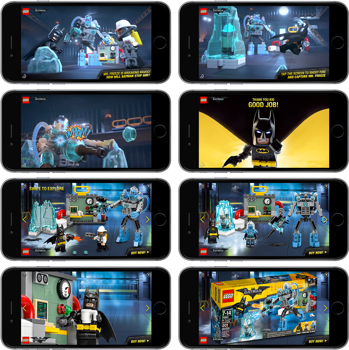 D Y N A M I C E N D C A R D S - Lego 70901 The Batman Movie Mr. Freeze Ice Attack (1200x1246), Png Download