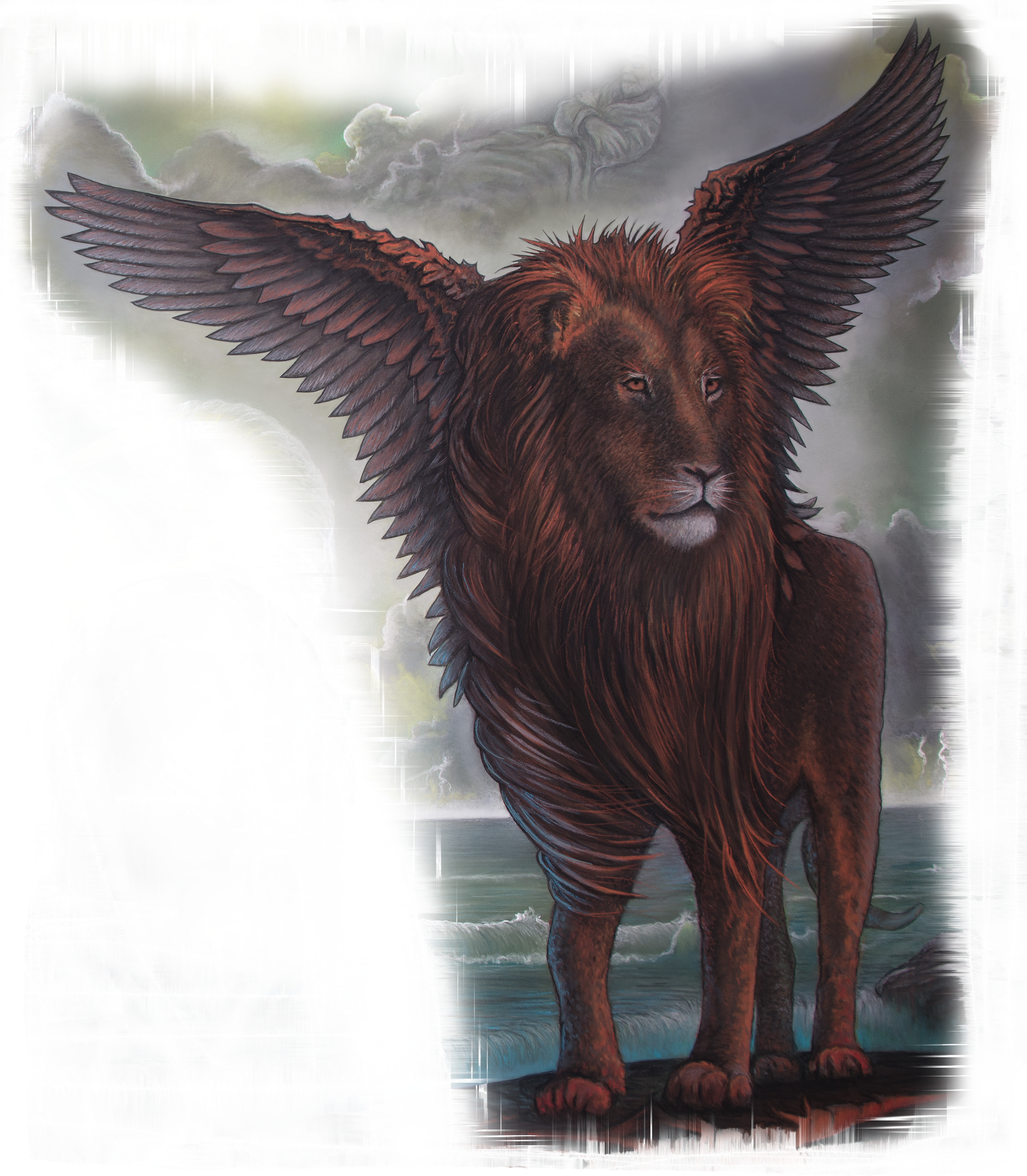 Lion With Eagle's Wings (3070x3559), Png Download