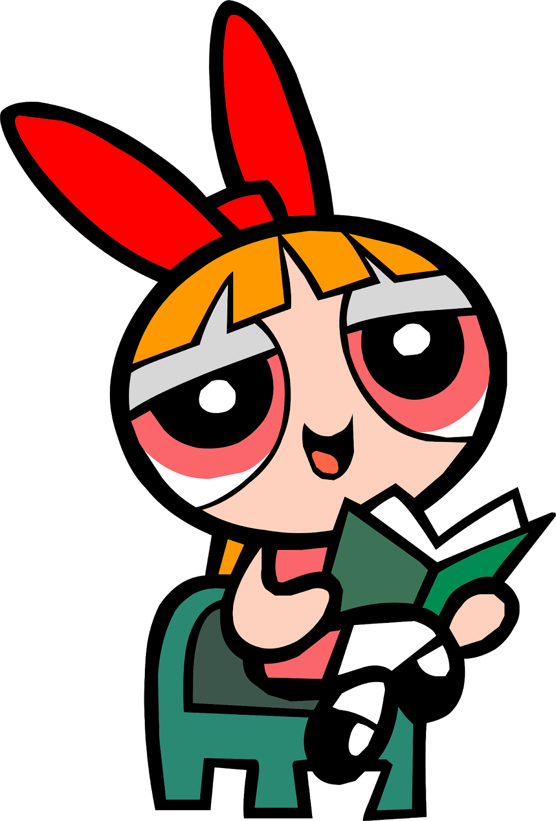Powerpuff Girls Blossom Cartoon - Powerpuff Girls Read Book (1083x1600), Png Download
