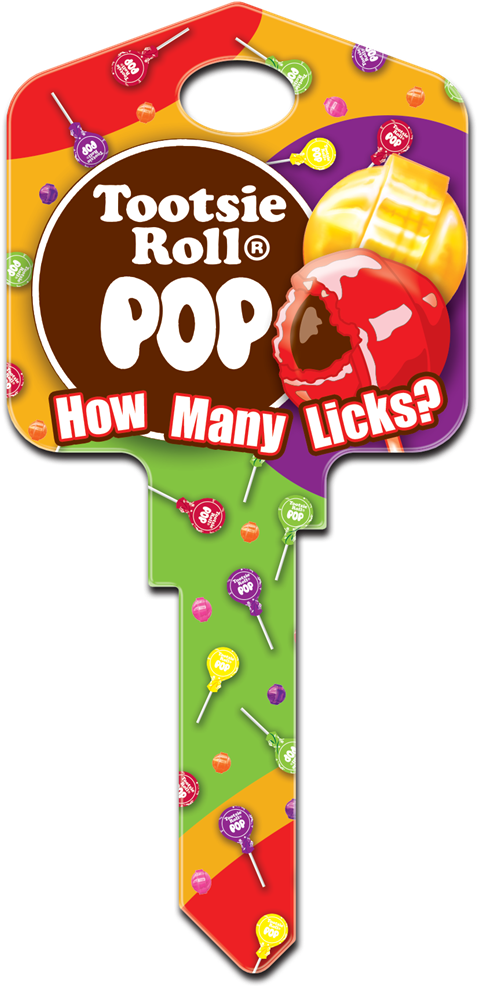 Tootsie Pop Candy Licensed Painted House Key With Mr - Advanced Graphics 1463 Tootsie Pop Cherry - 66" X 27" (500x1000), Png Download