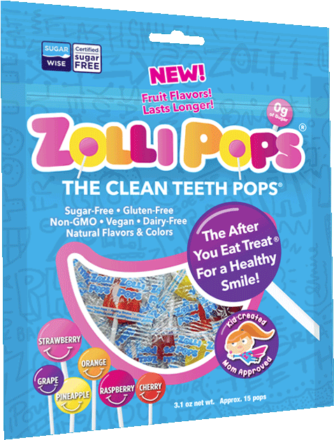 Zollipops The Clean Teeth Pops - Zollipops Clean Teeth Pops, Anti Cavity Lollipops, (510x654), Png Download