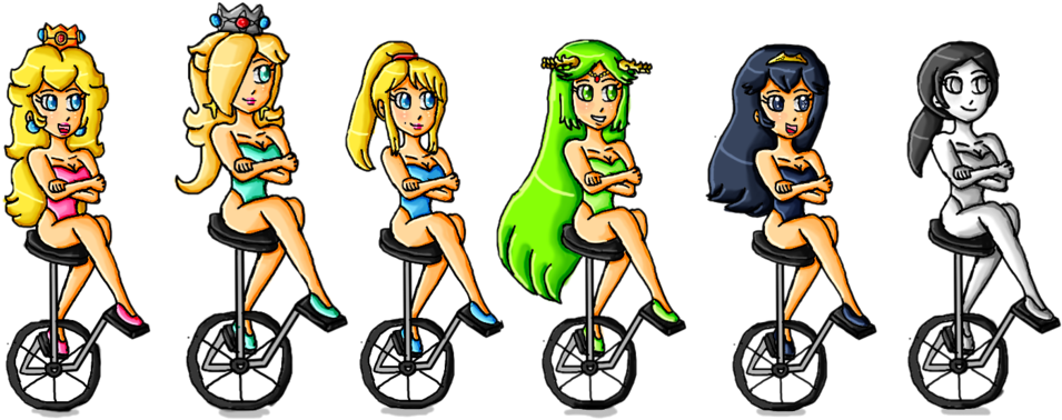 Clip Mac - Girl On Unicycle (1024x410), Png Download