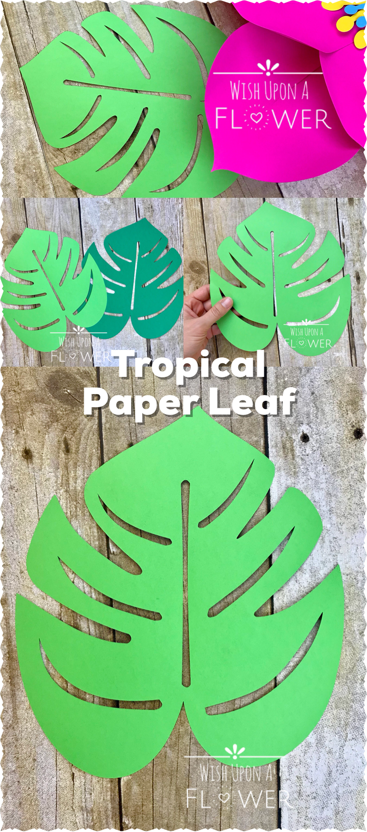 Tropical Paper Leaf For Paper Flower Decorations - Tropical Paper Leaves Template (750x1702), Png Download