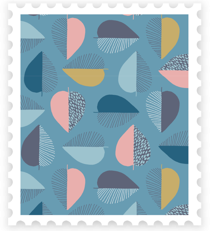 Pattern Leaf - Postage Stamp (740x800), Png Download