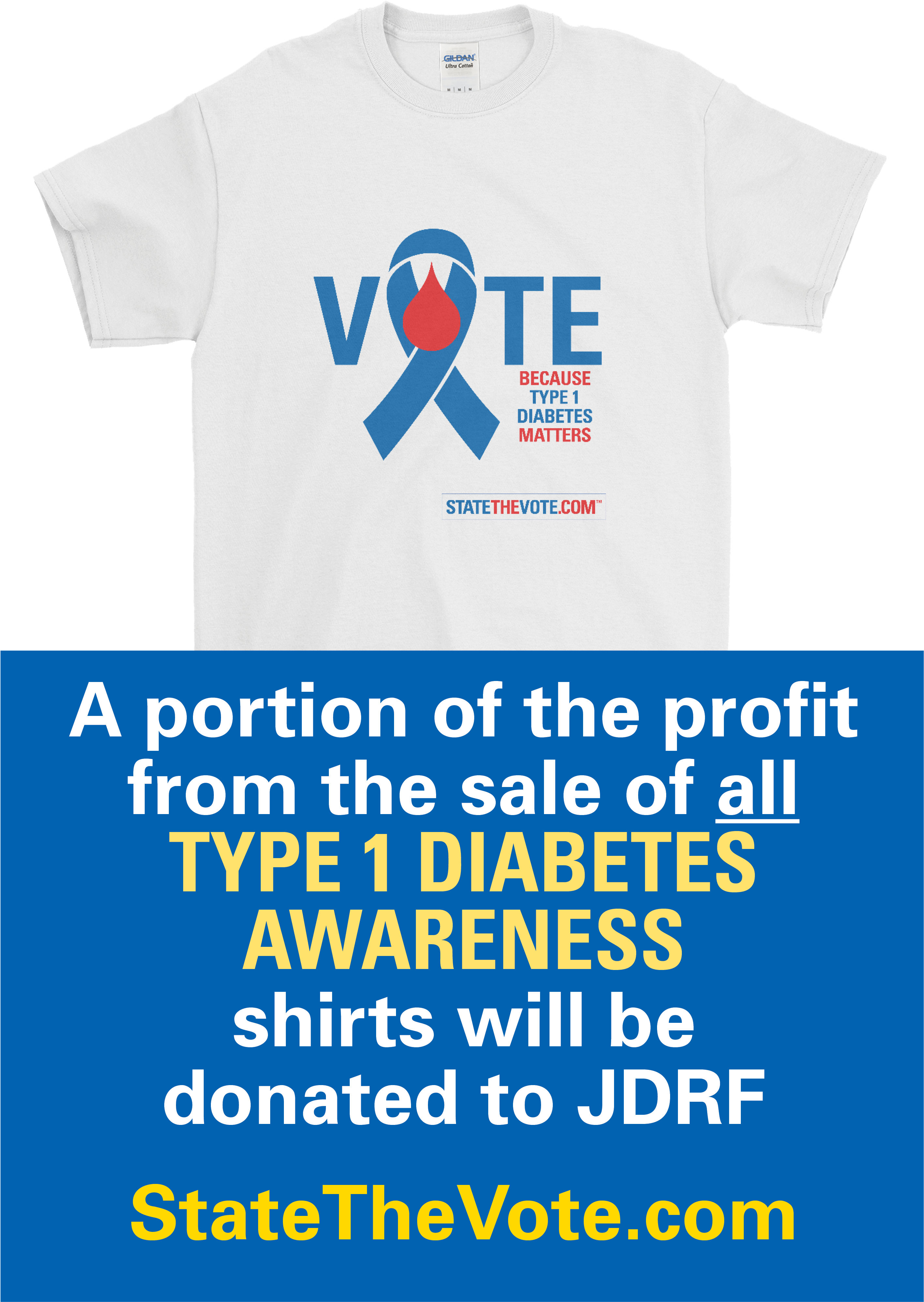 Pin By State The Vote On Type 1 Diabetes Fundraiser - Active Shirt (3300x4500), Png Download