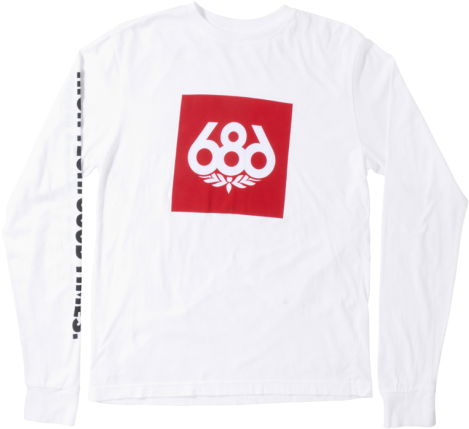 686 Male Knockout L/s 2016 Cotton White Extra Large (470x656), Png Download