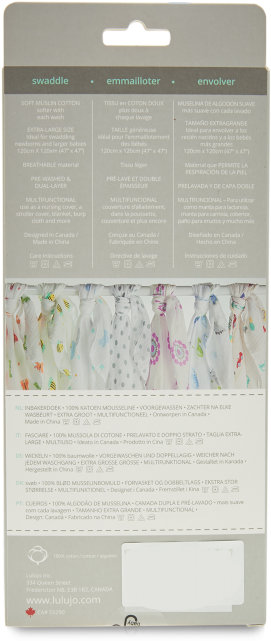 White Putty Feathers Muslin Swaddle - Lulujo Modern Me Grey Stars 2 Pack Muslin Swaddle Blankets (700x700), Png Download