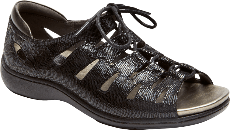 Aravon Bromly Ghille Black - New Women's Aravon Bromly Ghillie Open Toe Sandal Shoes, (800x800), Png Download