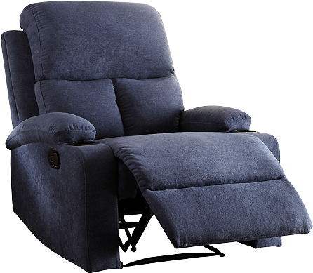 Image For Rocking Fabric Recliner - Acme Furniture Rosia Recliner | Blue Linen (519x804), Png Download