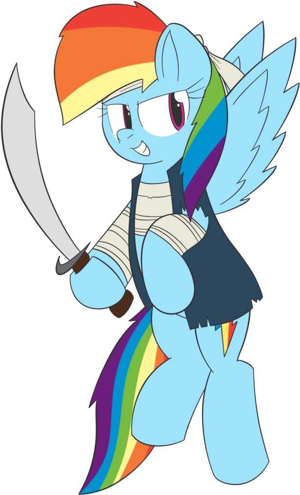 Wheatley, Pirate Dash, Rainbow Dash, Safe, Simple Background, - Cartoon (660x1024), Png Download