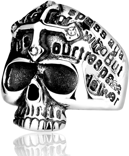 Men's Cross Demon Skull Ring - Gdstar_rings_1 Gdstar Gothic Men's Biker Cross Demon (640x640), Png Download