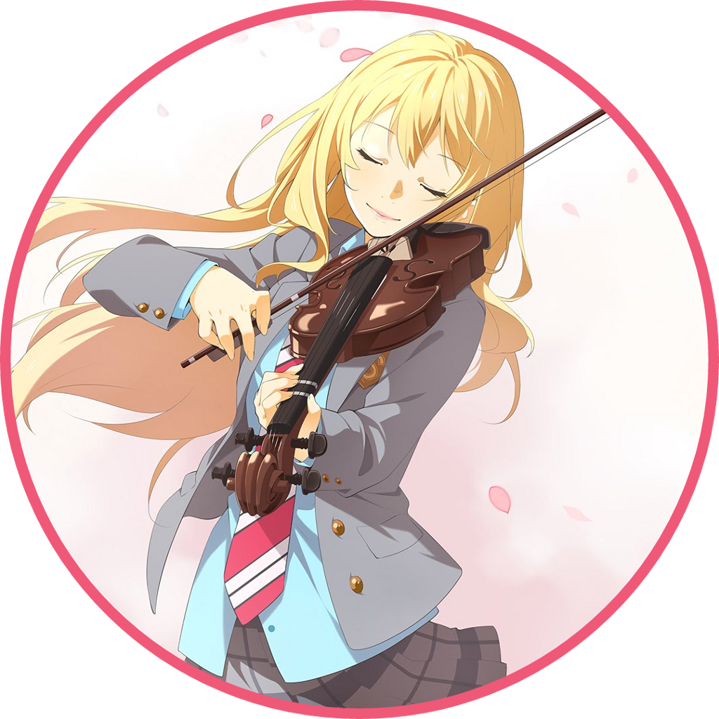 Kaorimiyazono Yourlieinapril Kawaii Music Anime Beautif - Anime Que Tocan Violín (1024x1024), Png Download