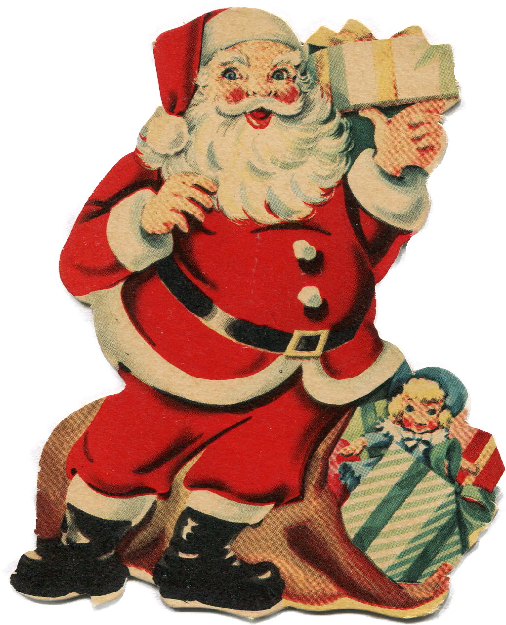Vintage Santa - Vintage Father Christmas Png (1041x1338), Png Download