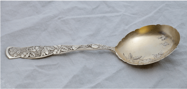 Knowles 1881 Rose Pattern Sterling Silver 8 1/4" Berry - Silver (640x640), Png Download