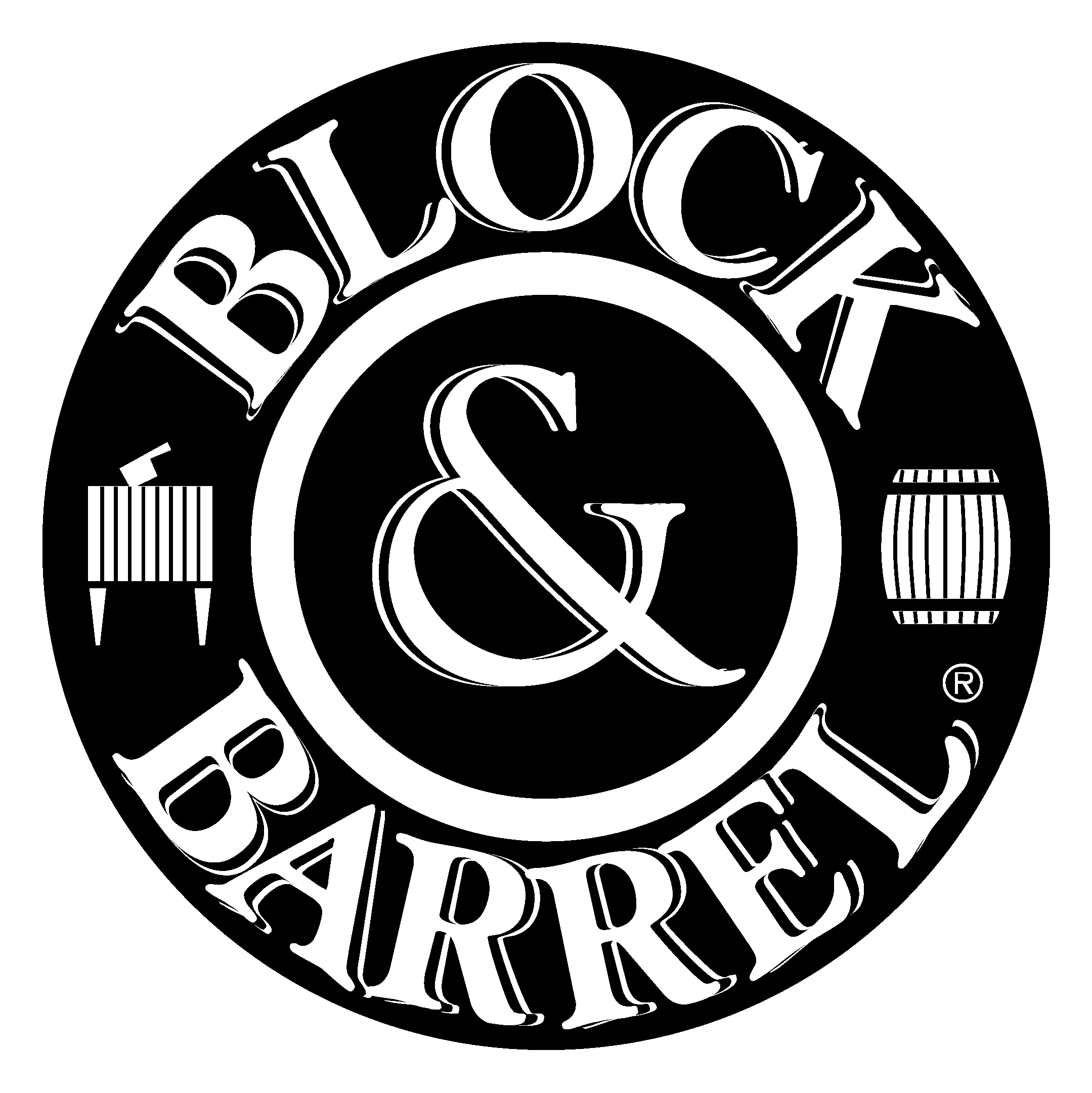 Block & Barrel Logo Black And White (2400x2400), Png Download