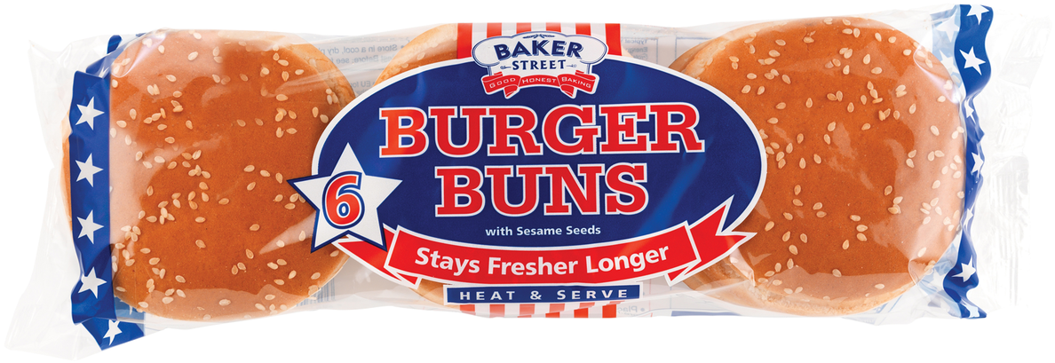 Carrs Bakery Baker Street 6 Burger Buns (1280x1280), Png Download