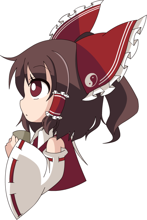 Reimu-gazing - Cartoon (474x709), Png Download