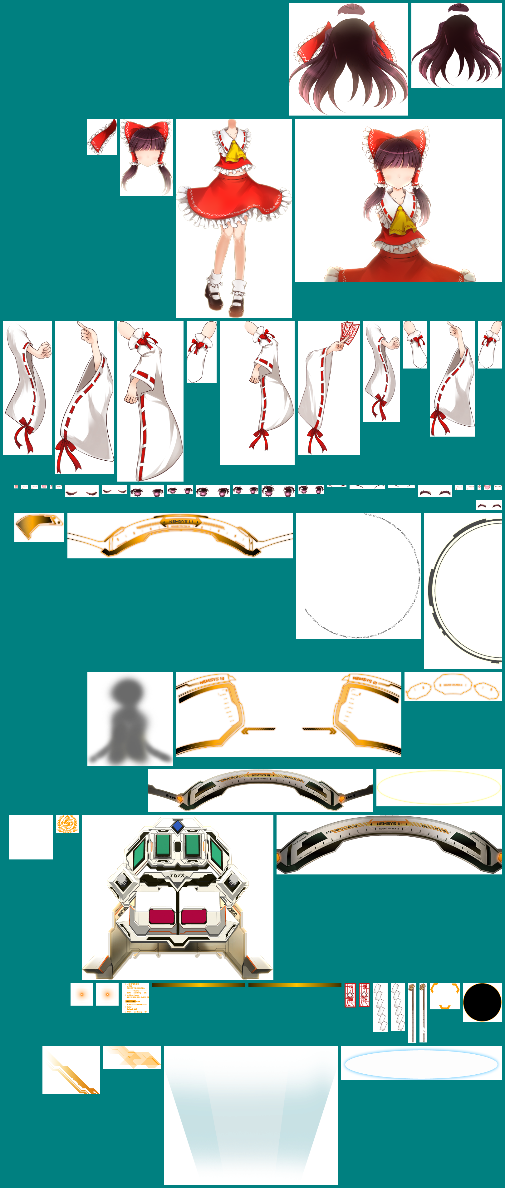 Click For Full Sized Image Reimu Hakurei - Car (1618x3804), Png Download