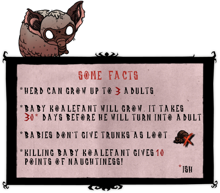 *mod Is Compatible With Koalefanta Proboscidea Mod - Don T Starve Baby Koalefant (821x700), Png Download