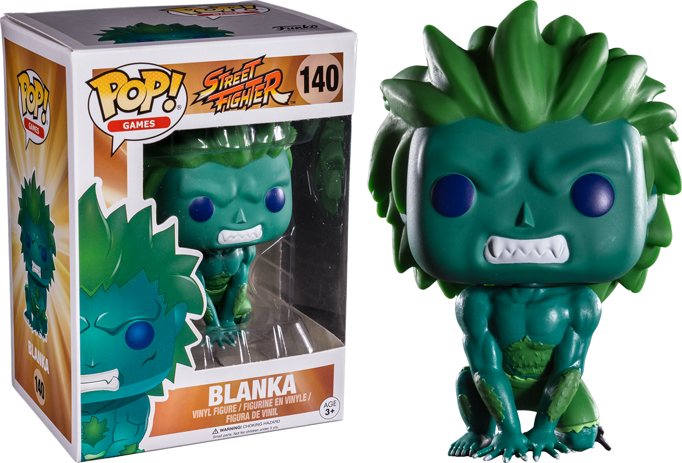 Street Fighter Blanka Blue Green Pop Vinyl Figure - Pop! Games Street Fighter Vinyl Figure Blanka #140 (1400x951), Png Download