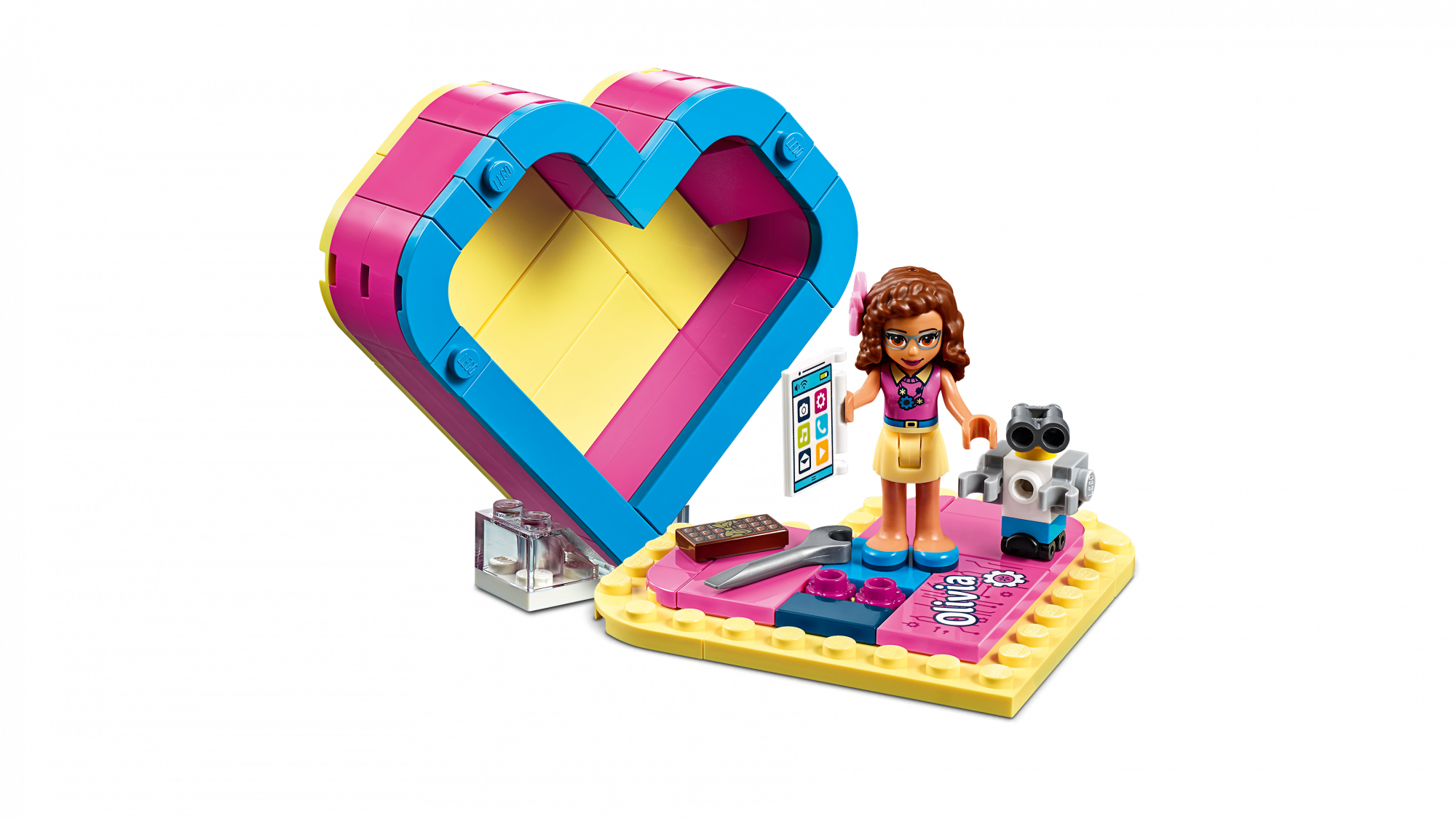 Lego Friends Olivia Südamekarp - Lego Friends (2000x1125), Png Download