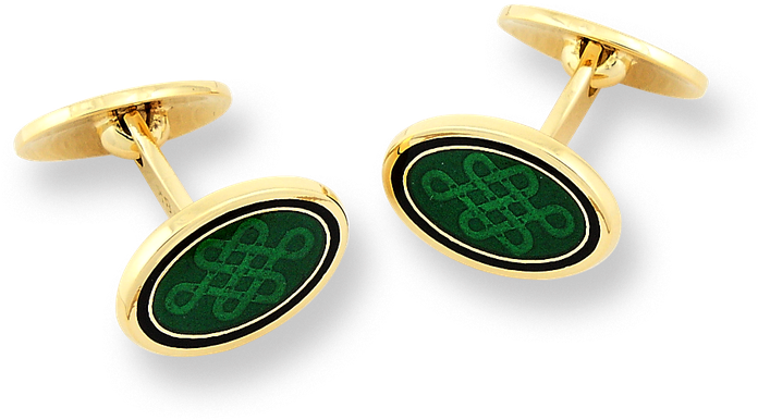 Nicole Barr Designs 18 Karat Gold Oval Celtic Cufflinks - Cufflink (800x800), Png Download