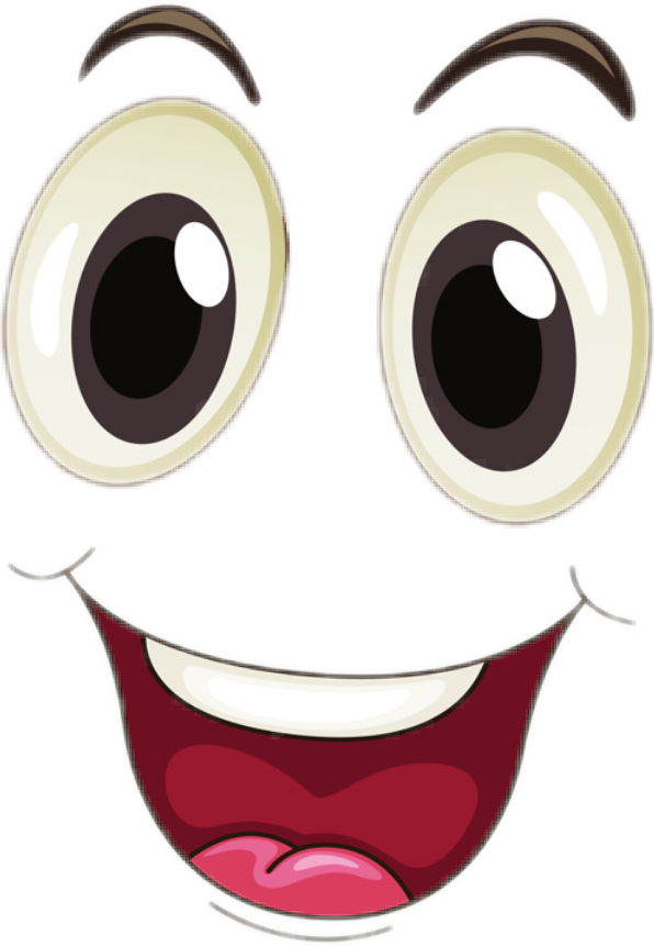 Face Happy Excited Lol Eyes Sticker Janet Png Excited - Cartoon Eyes And Mouth (596x861), Png Download