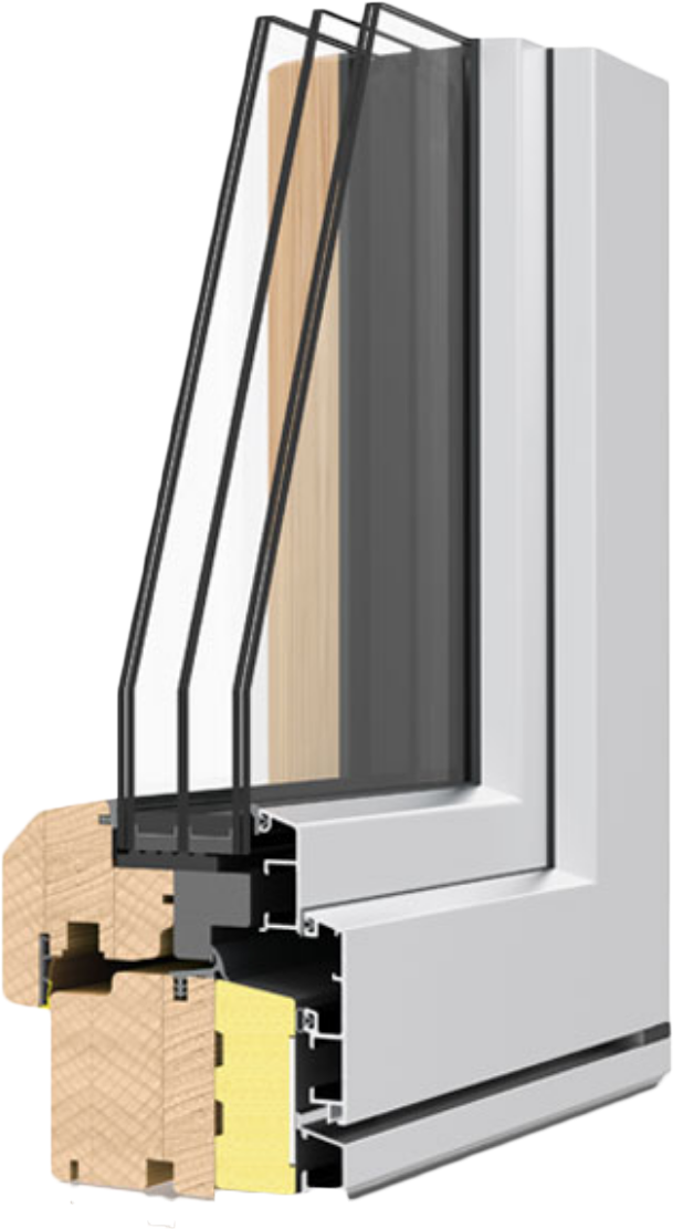 Aluminium Wood Windows - Uni_one Complanare (1110x1110), Png Download