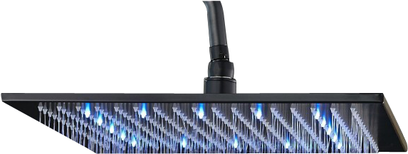 16" Oil Rubbed Bronze Square Color Changing Led Rain (650x650), Png Download