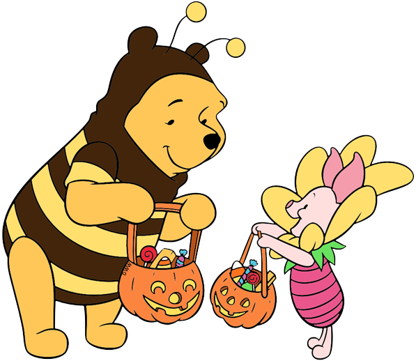 Halloween Clip Art - Pooh And Piglet Halloween (597x518), Png Download