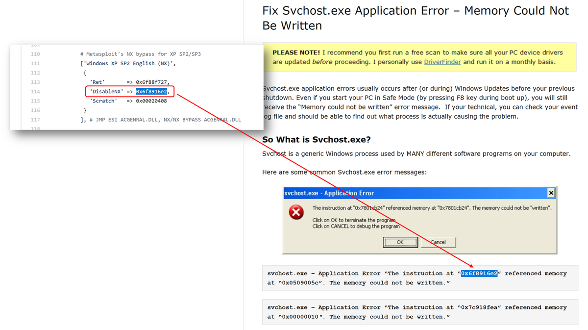 Search For Metasploit Hardcoded Addresses In Forums - Exe Application Error (1200x673), Png Download