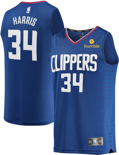 La Clippers Tobias Harris Icon Replica Jersey - Clippers Jersey (500x667), Png Download