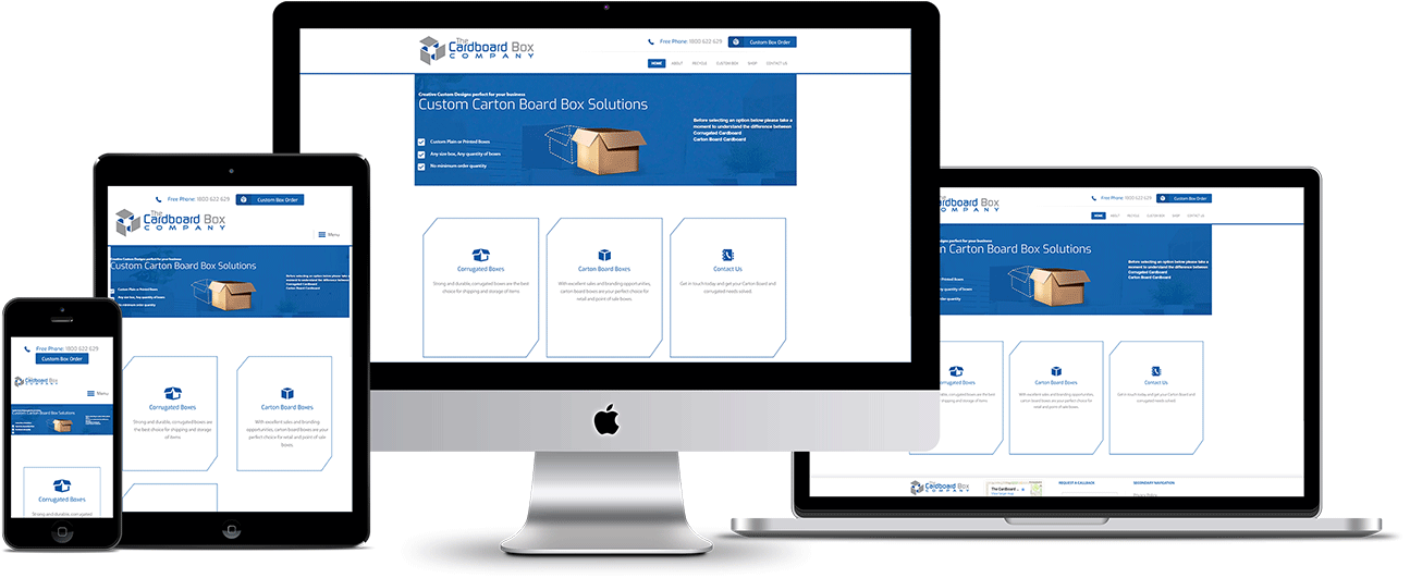 Cardboard Box Company - Responsive Web Design (1400x730), Png Download