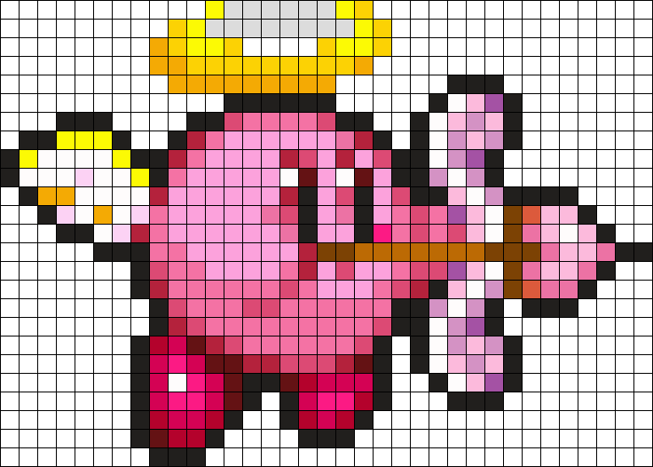 Cupid Kirby Perler Bead Pattern / Bead Sprite - Kirby Hama Bead Patterns (736x526), Png Download