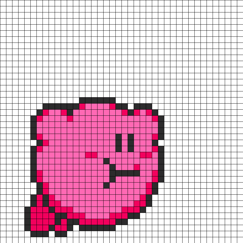 Kirby Perler Bead Pattern - 8 Bit Kirby Flying (840x840), Png Download