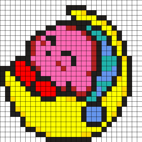 Kirby By Superev64 On Kandi Patterns - Pixel Art Kirby (588x588), Png Download