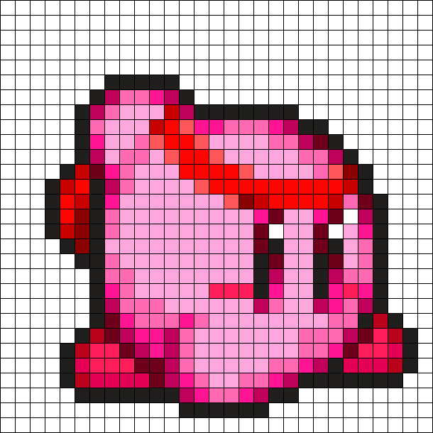 Fighter Kirby Perler Bead Pattern - Fighter Kirby Perler (610x610), Png Download