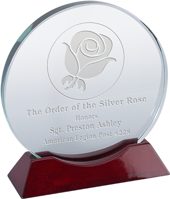 Glass Circle On Rosewood Base - Trophy (823x493), Png Download