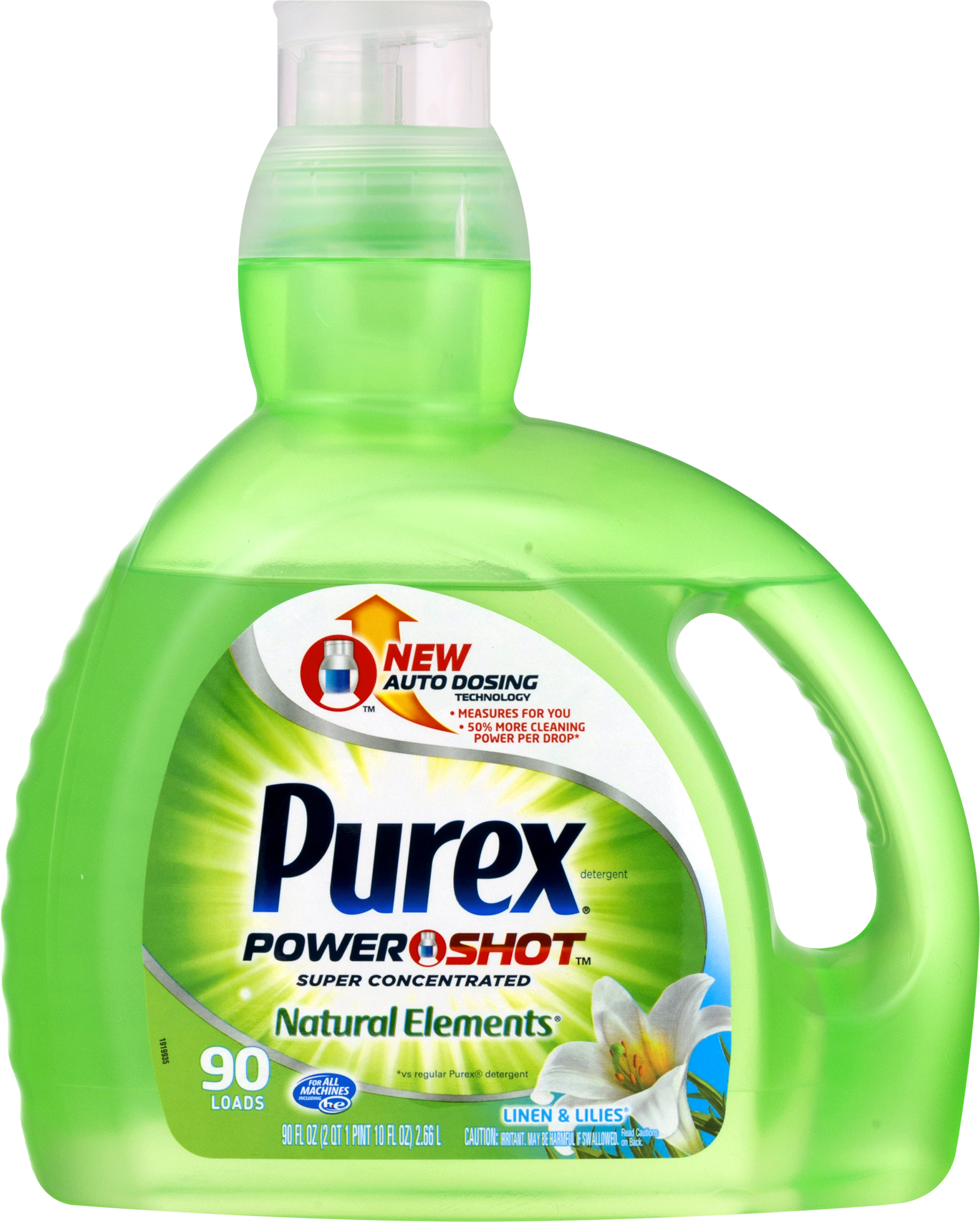 Purex Powershot Linen & Lillies Liquid Laundry Detergent, - Purex Detergent, Power Shot, Super Concentrated, Mountain (2005x2500), Png Download