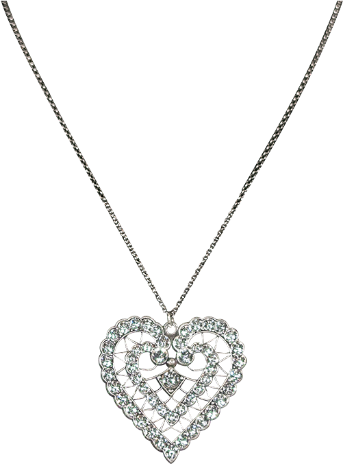 Crystal Heart Necklace (543x834), Png Download